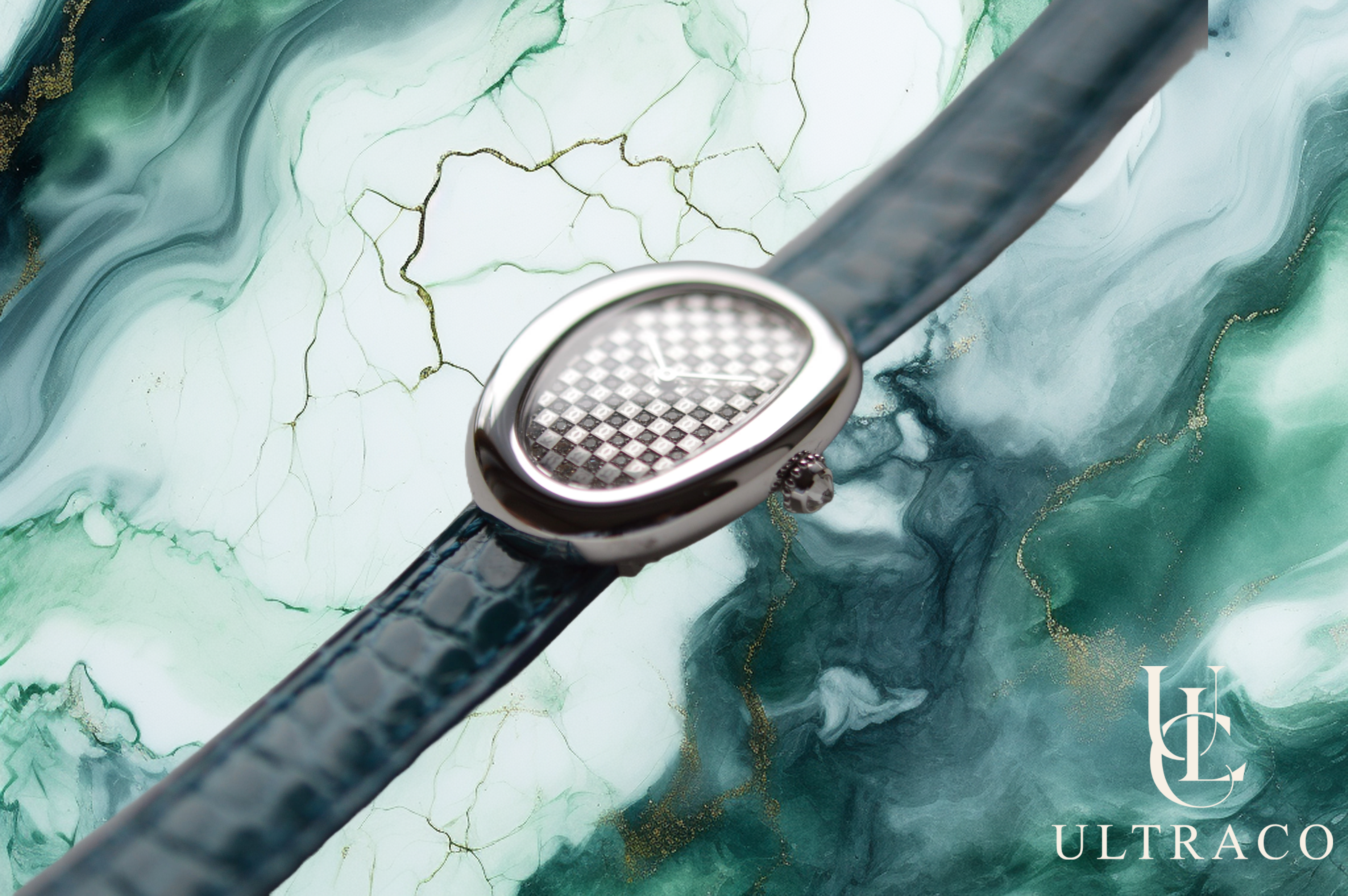 Cartier Baignoire Collection 18K White Gold Cadran Pavé