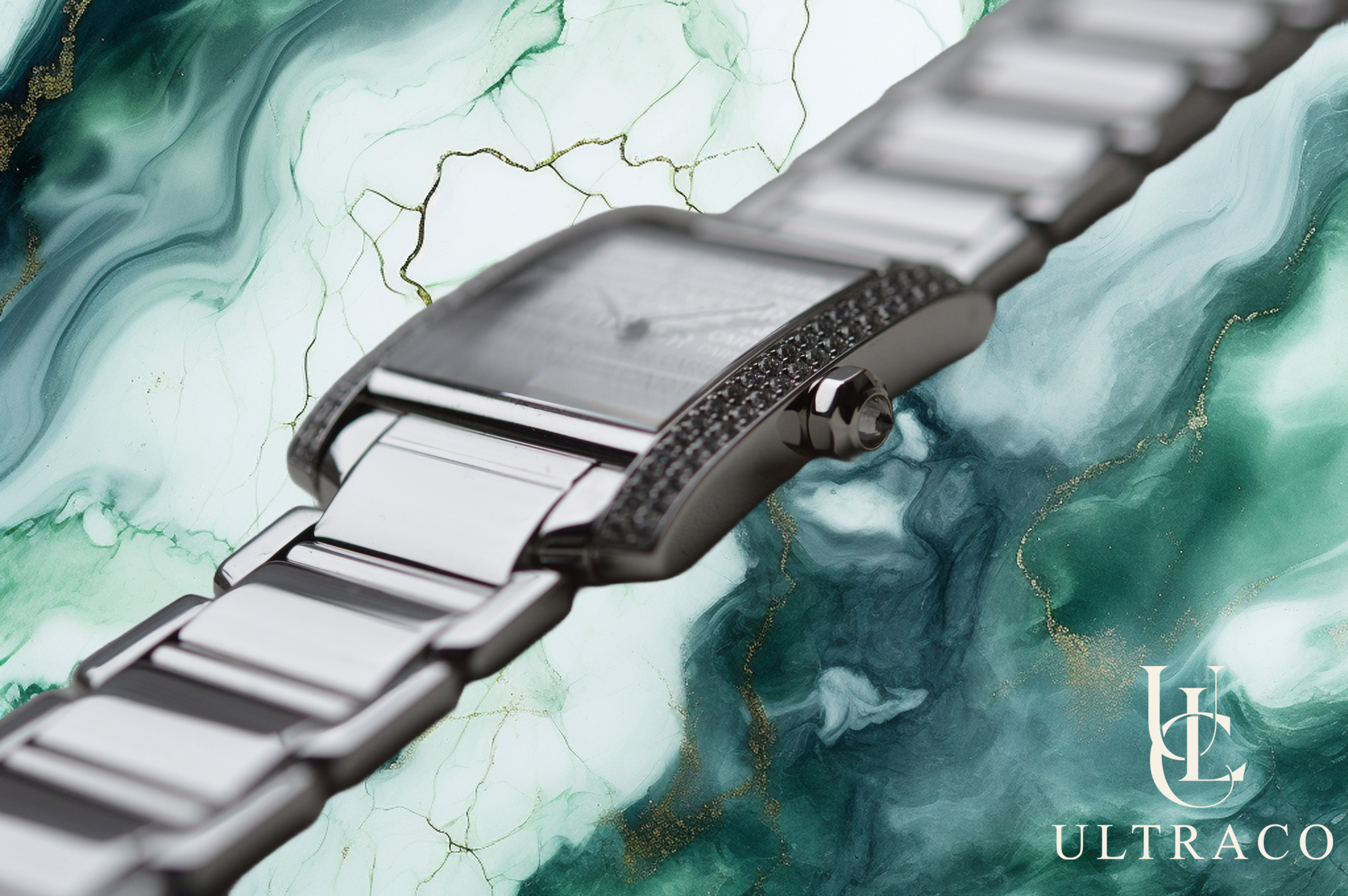 Cartier Tank Française MM 18K White Gold & Diamonds