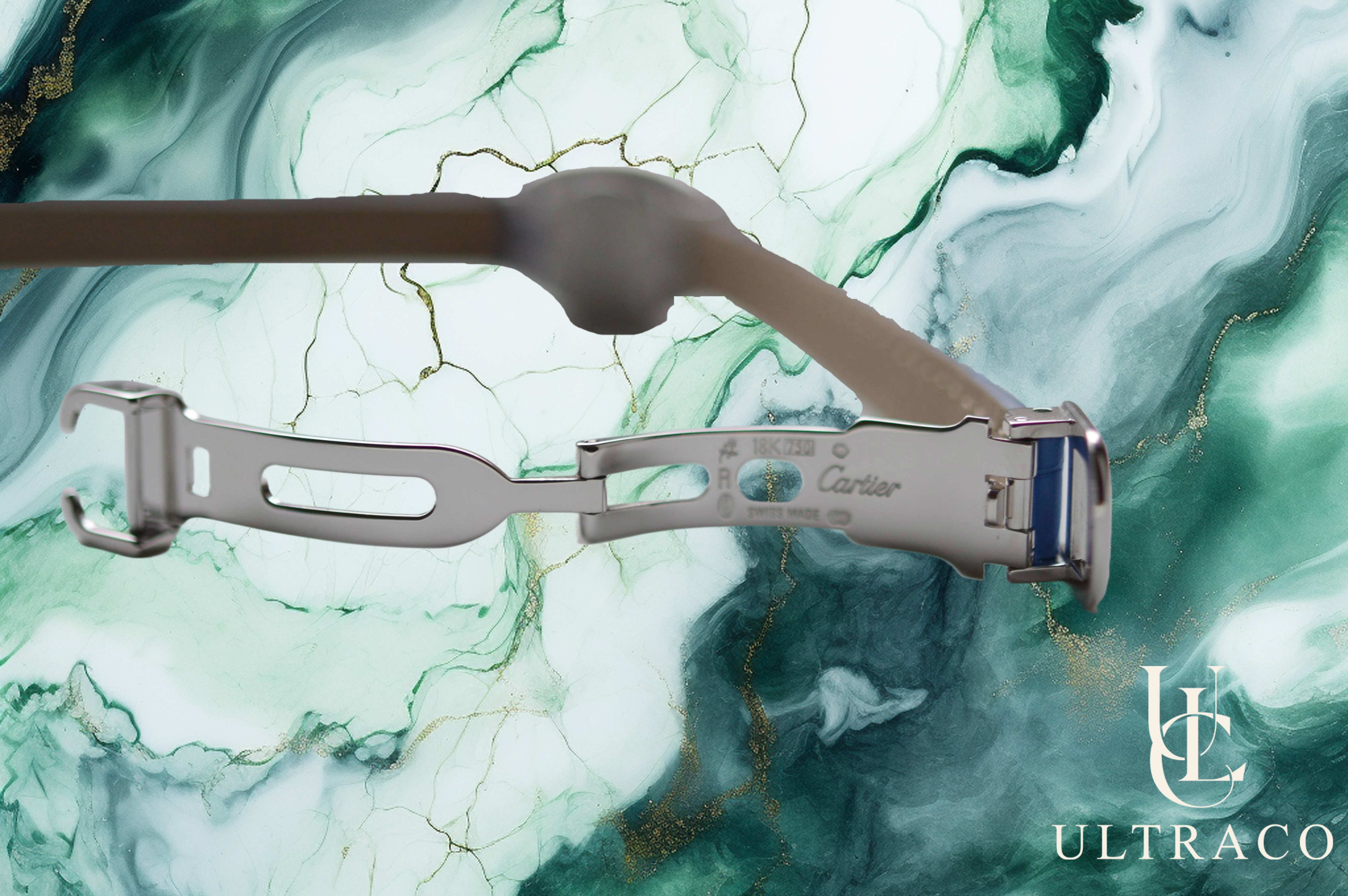 Cartier Mini Baignoire Collection 18K White Gold Cadran Pavé