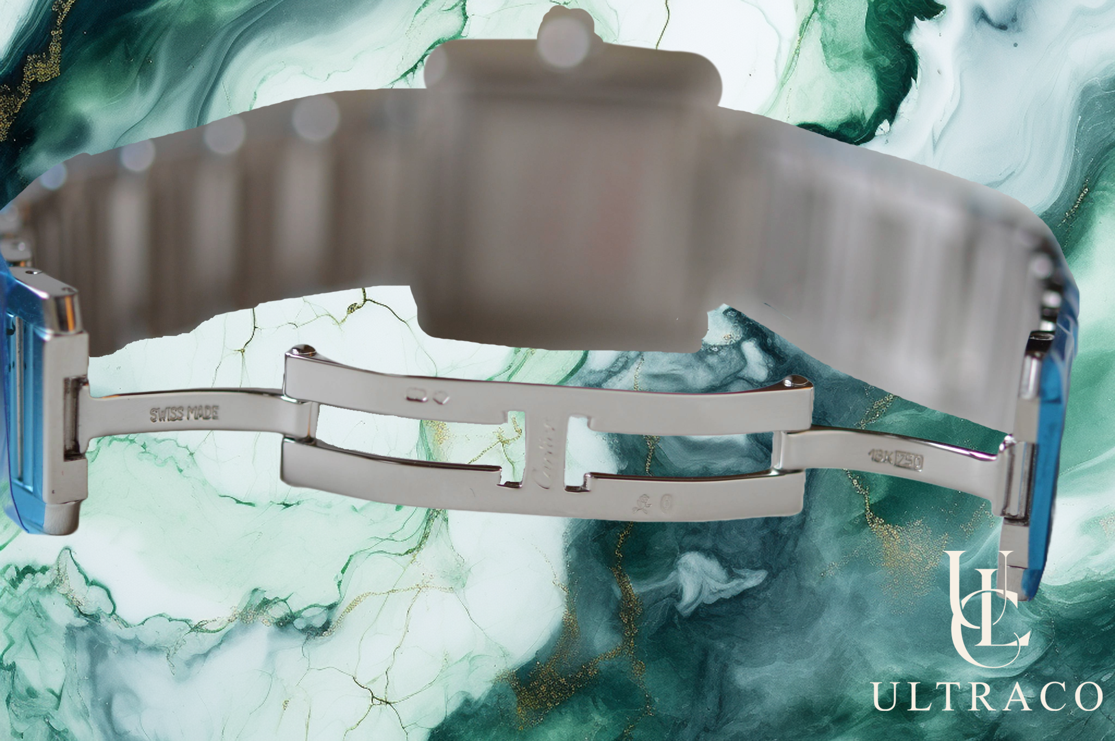 Cartier Tank Française GM 18K White Gold & Diamonds