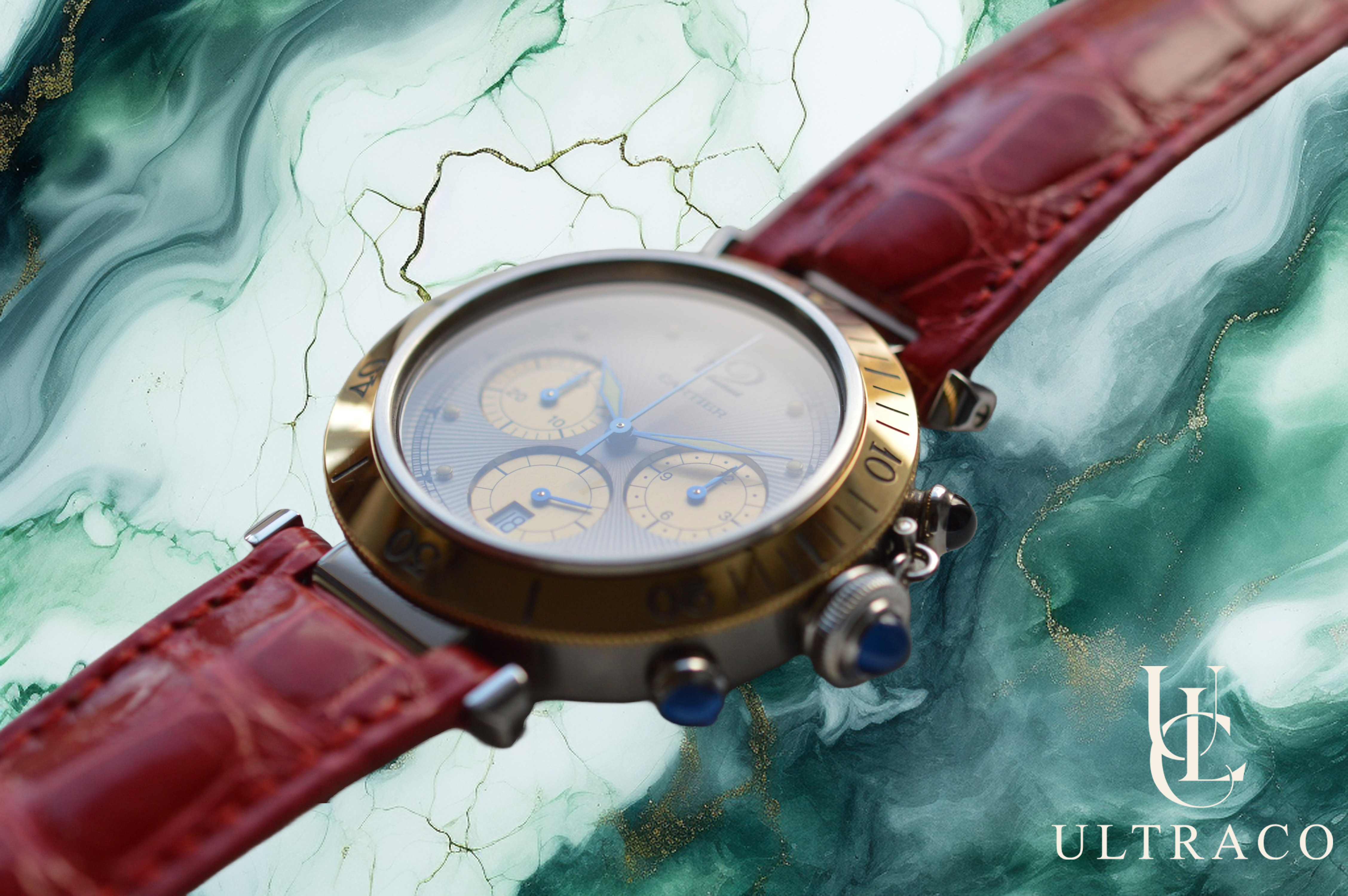 Cartier Pasha Chronograph 18K Yellow Gold & Stainless Steel Quartz