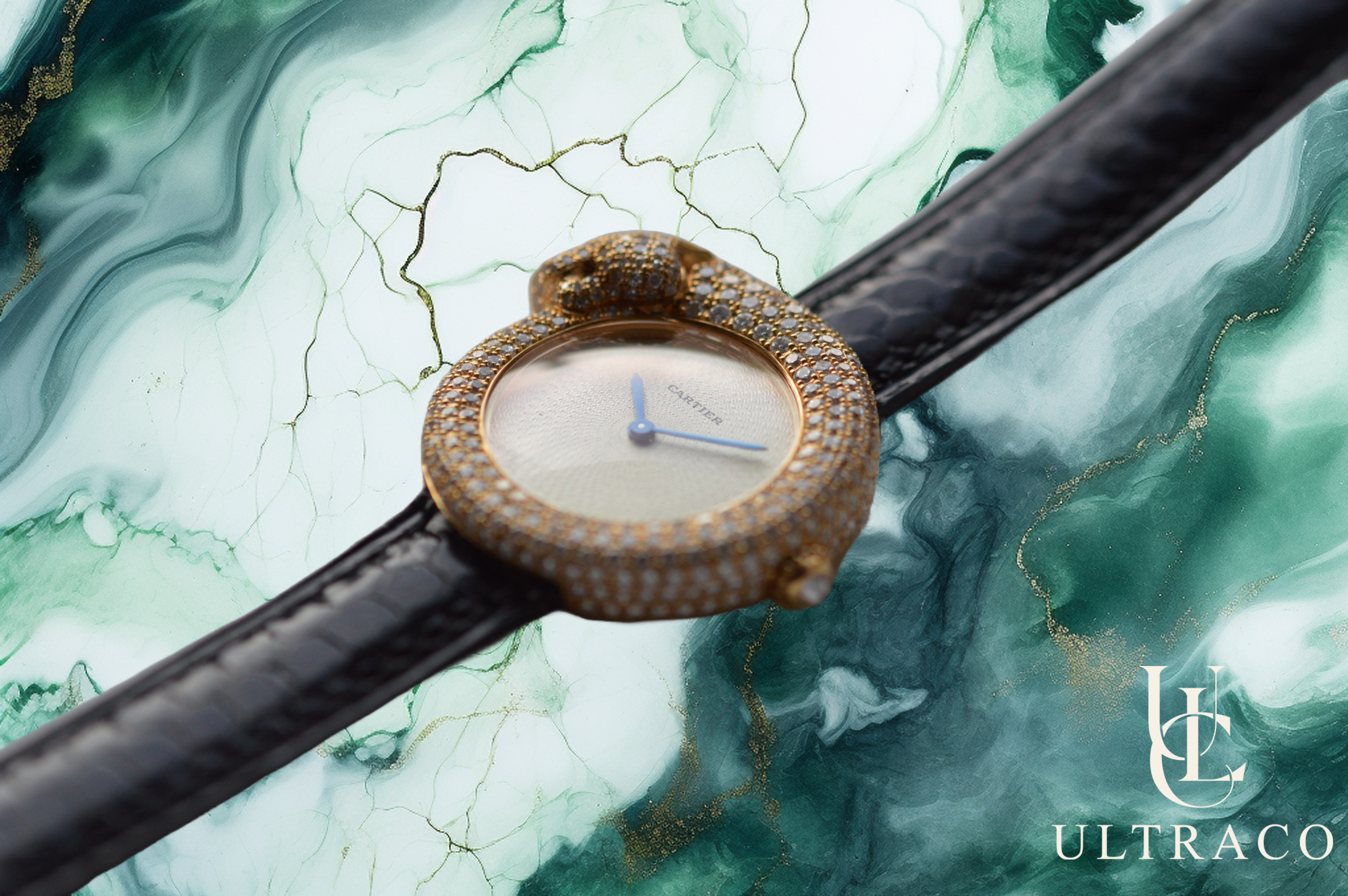 Cartier Panthère 1925 18K Yellow Gold Diamond Bezel Quartz