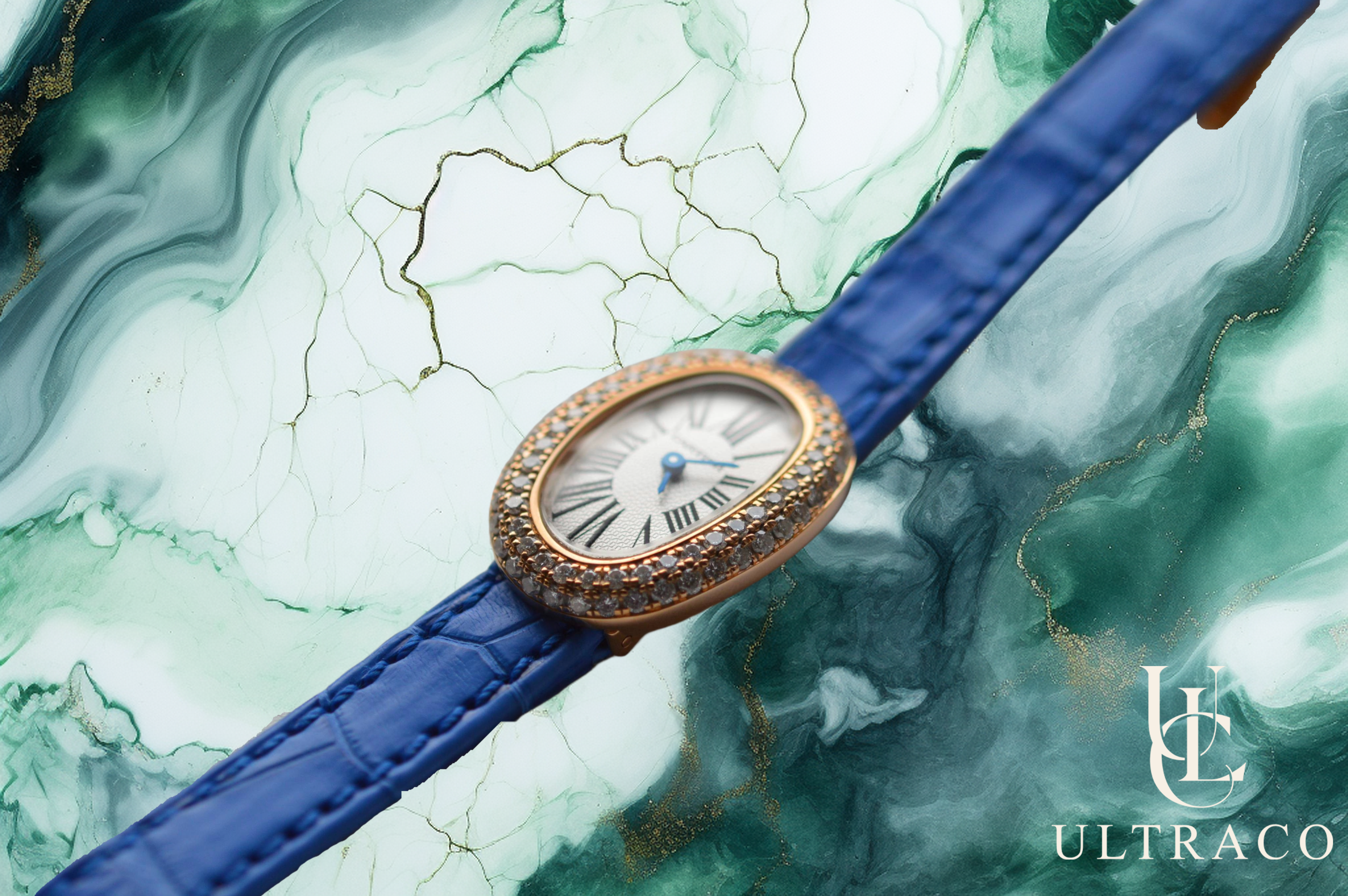 Cartier Mini Baignoire 18K Pink Gold Diamond Bezel