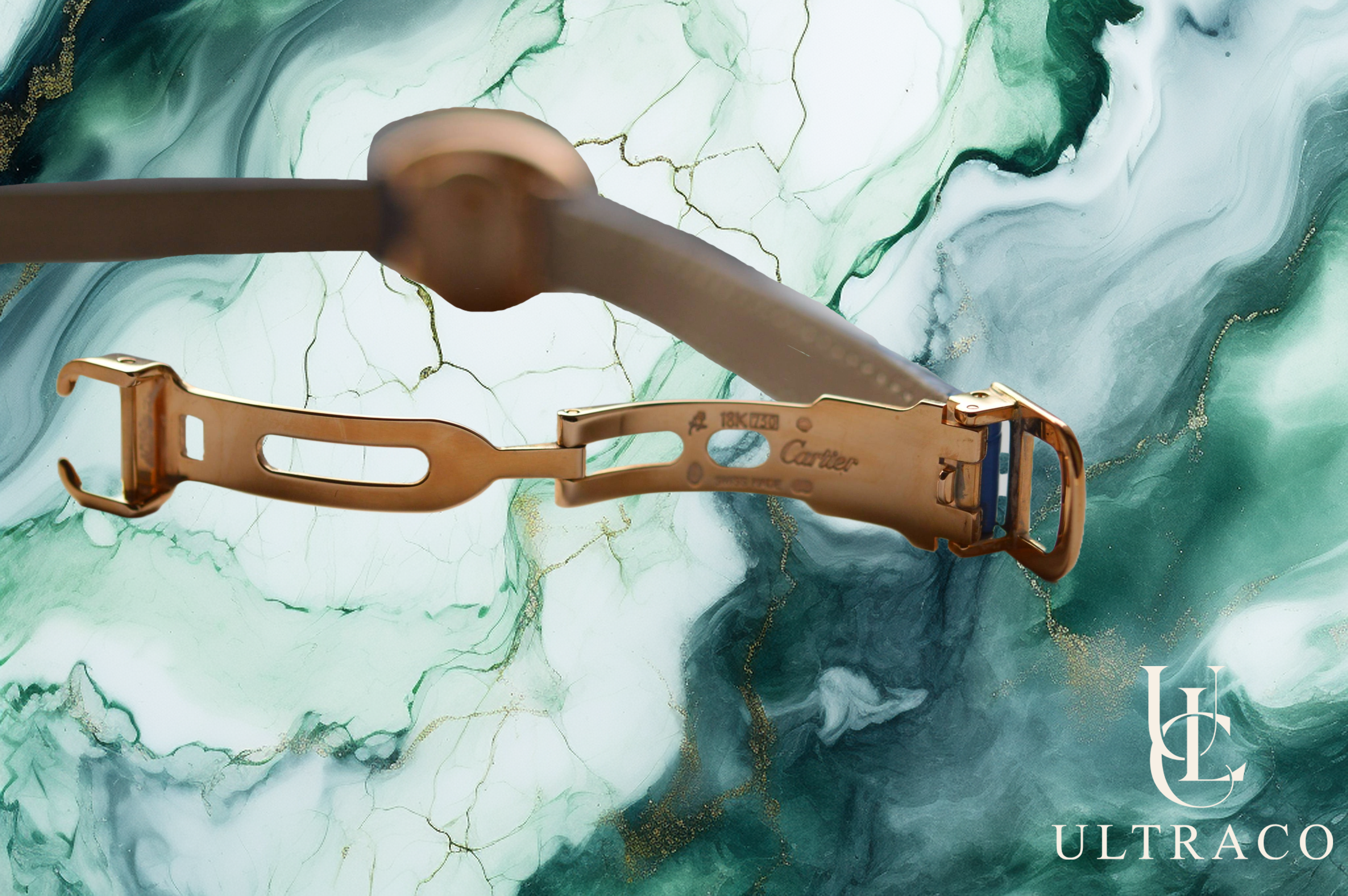 Cartier Mini Baignoire 18K Pink Gold Diamond Bezel