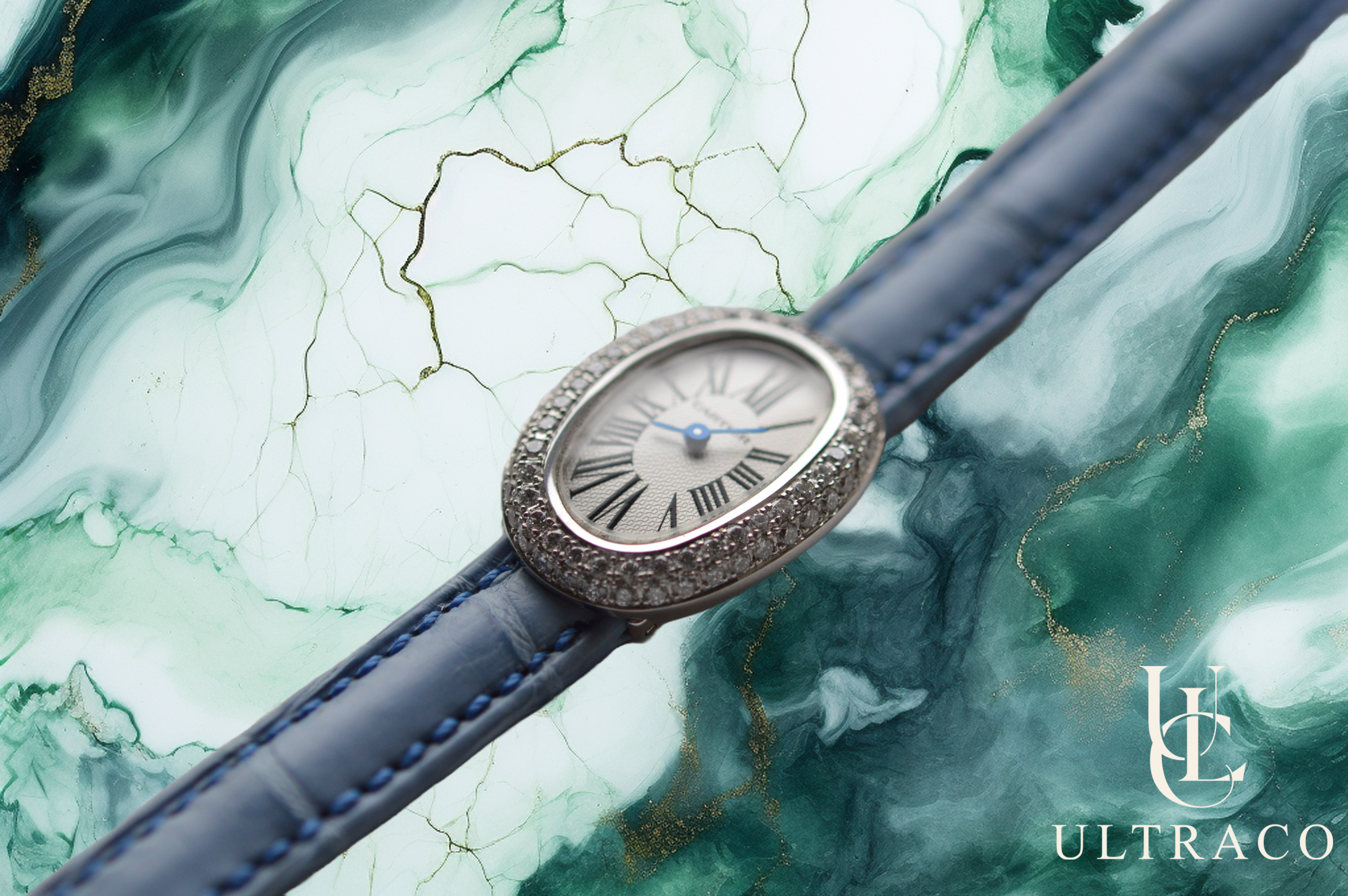 Cartier Mini Baignoire 18K Yellow Gold Diamond Bezel