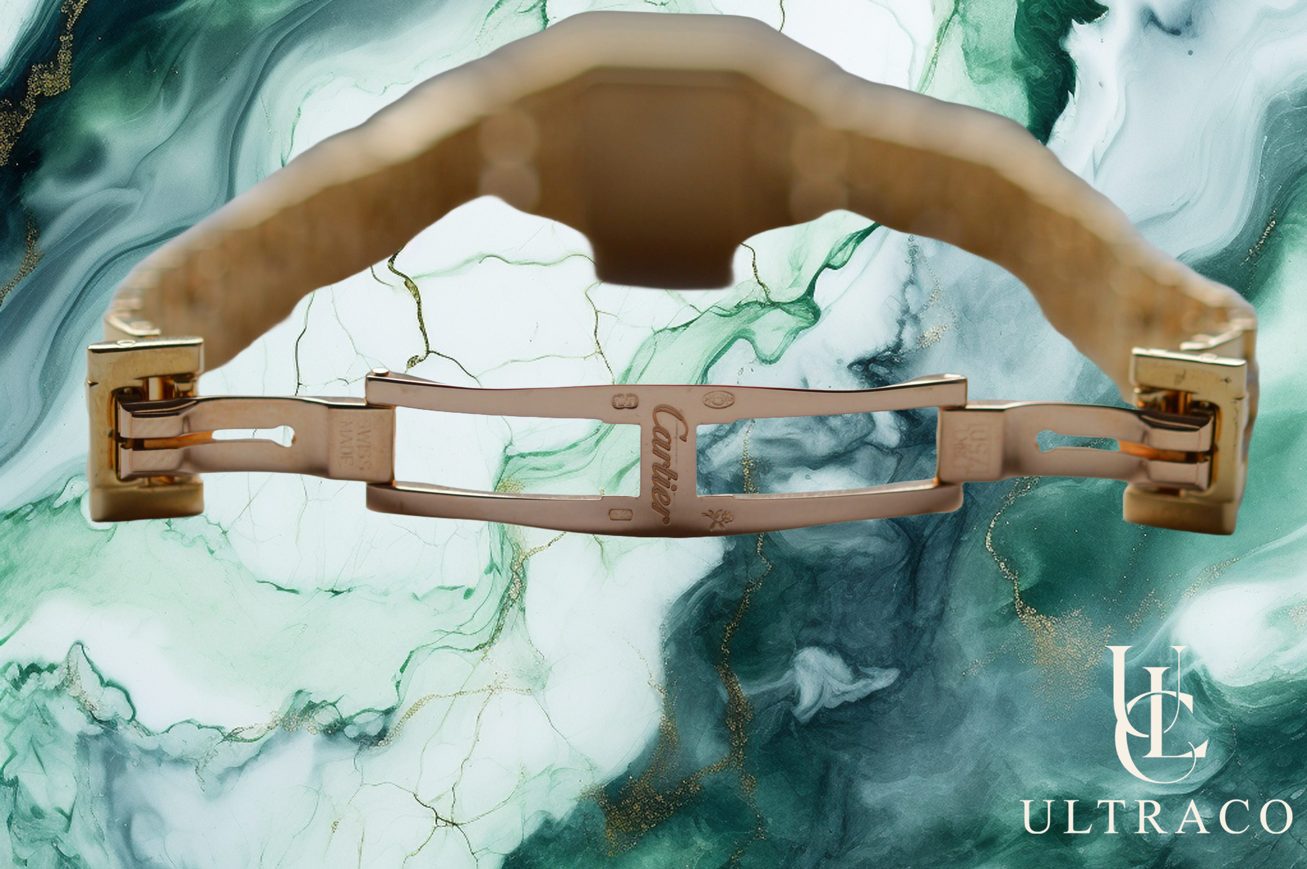 Cartier Mini Panthère Art Déco 18K Yellow Gold Diamond Paved Quartz