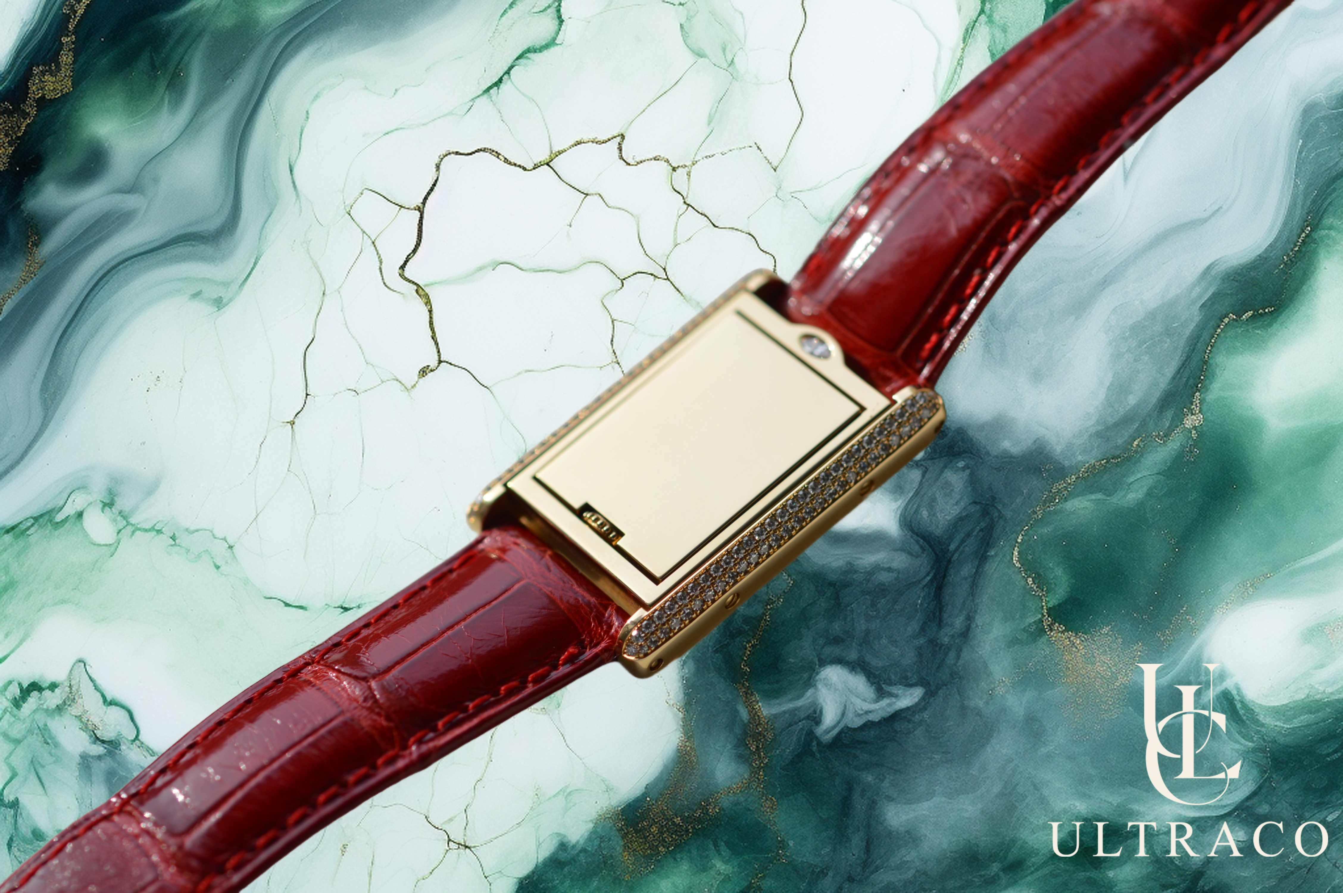 Cartier Tank Basculante SM 18K Yellow Gold & Diamond Bezel Boutique Only