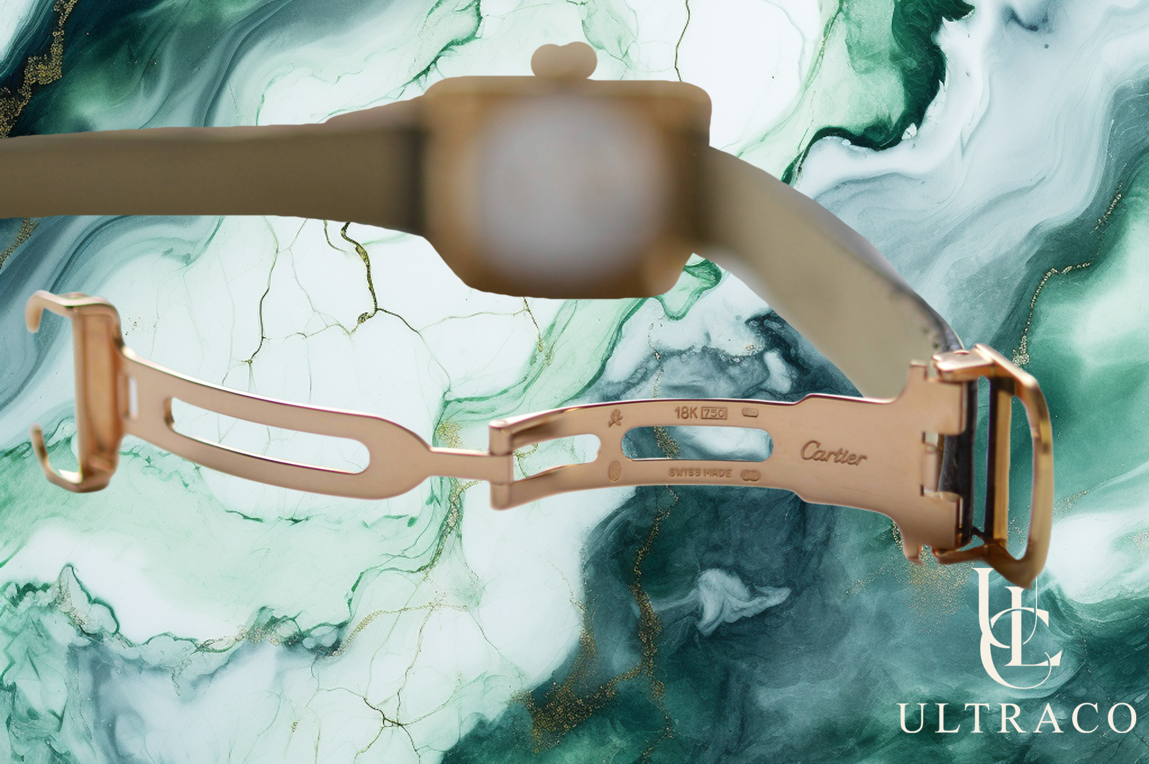 Cartier Tank Carrée Tank Obus 18K Yellow Gold Diamond Bezel Mechanical