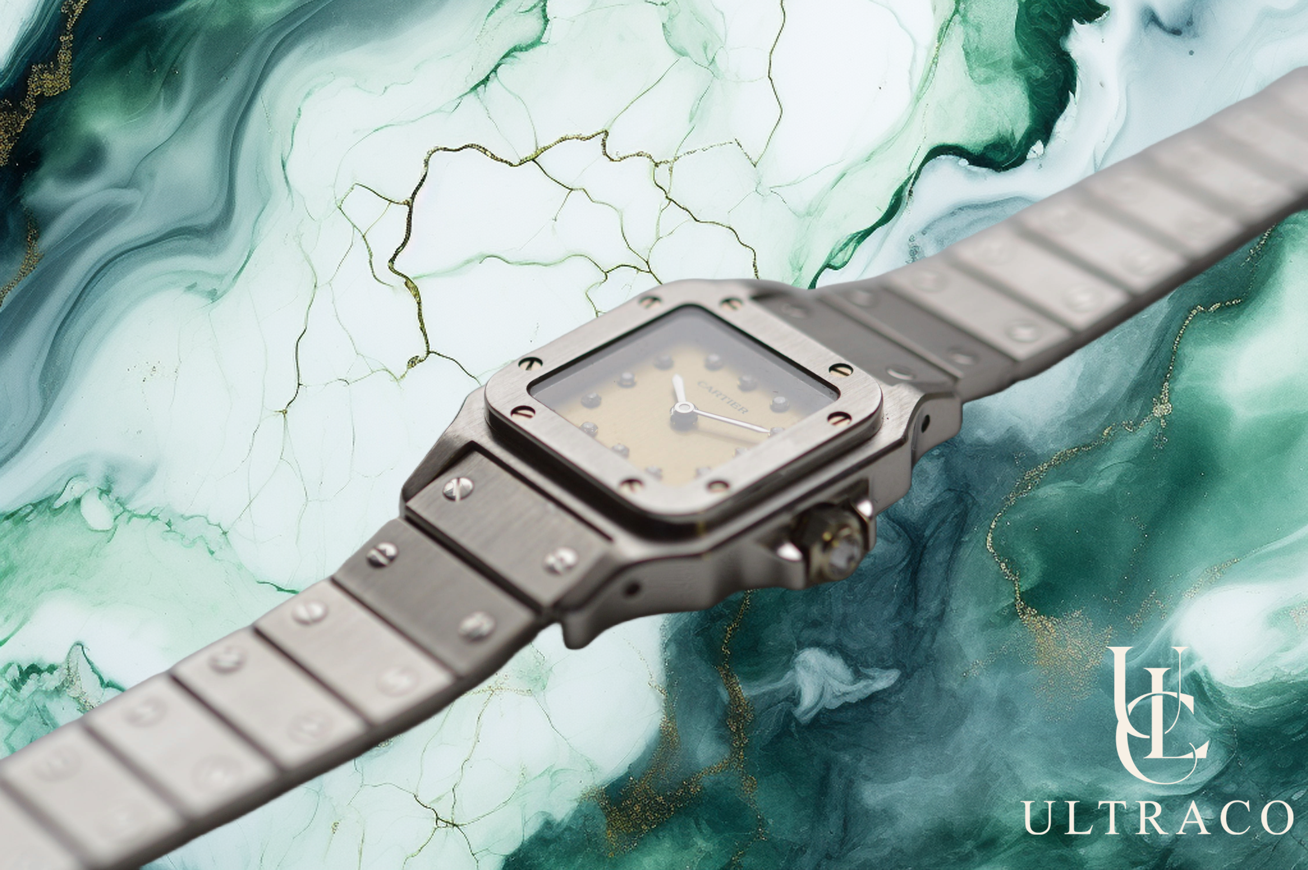 Cartier Santos Platinum Automatic Diamond Dial