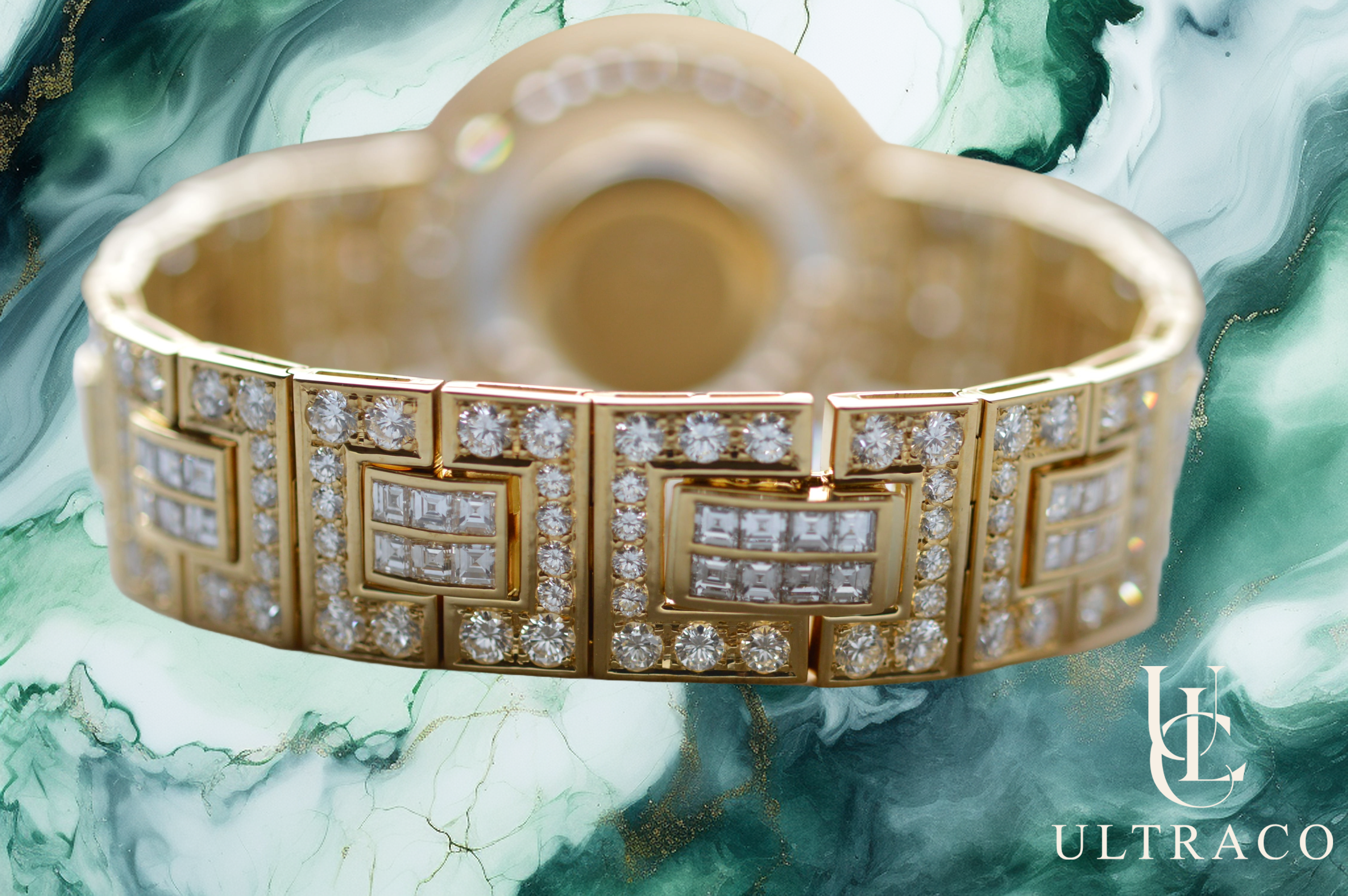 Chopard L.U.C Happy Diamonds Full Paved Diamonds 18K Yellow Gold Quartz