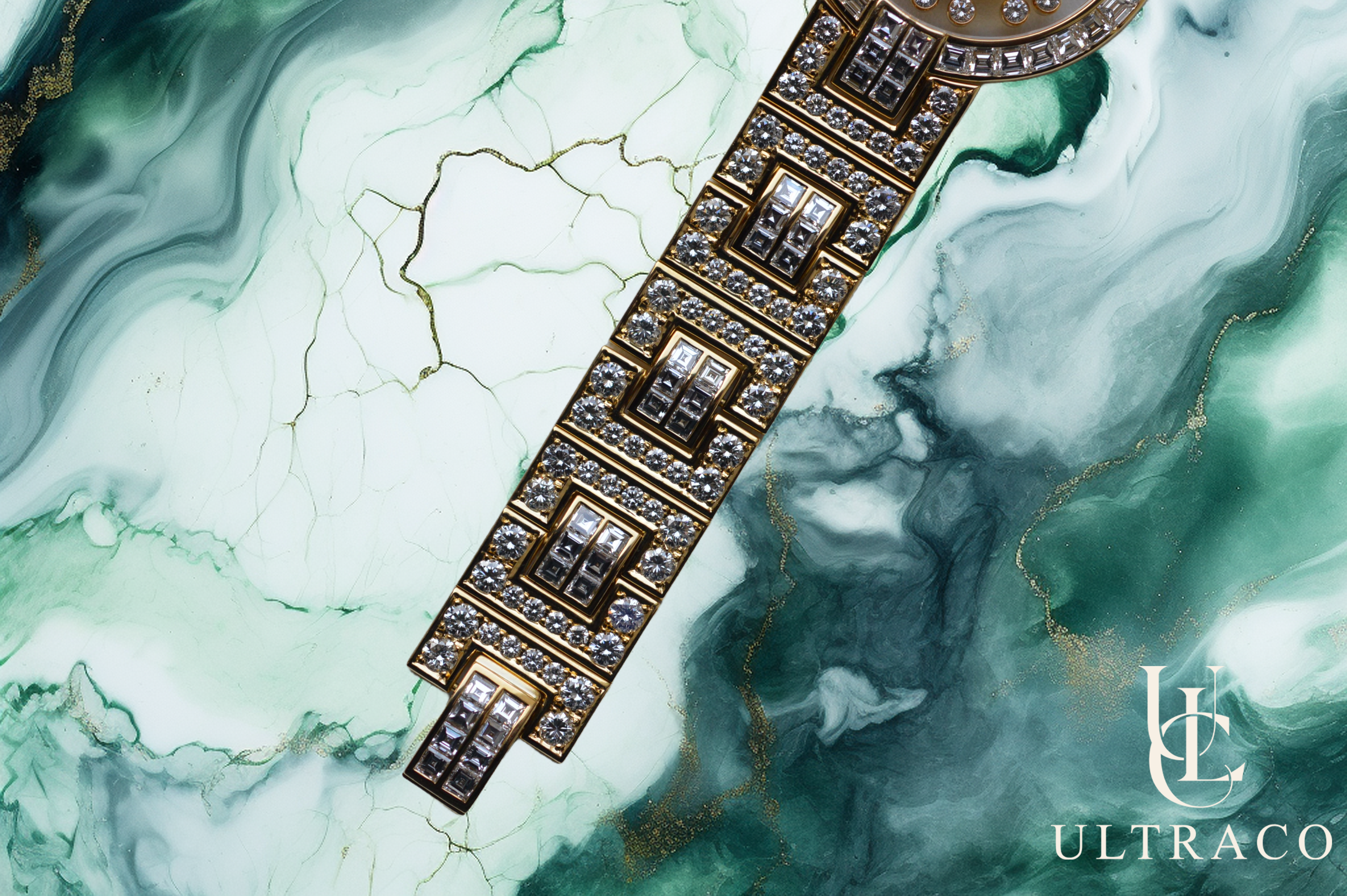 Chopard L.U.C Happy Diamonds Full Paved Diamonds 18K Yellow Gold Quartz