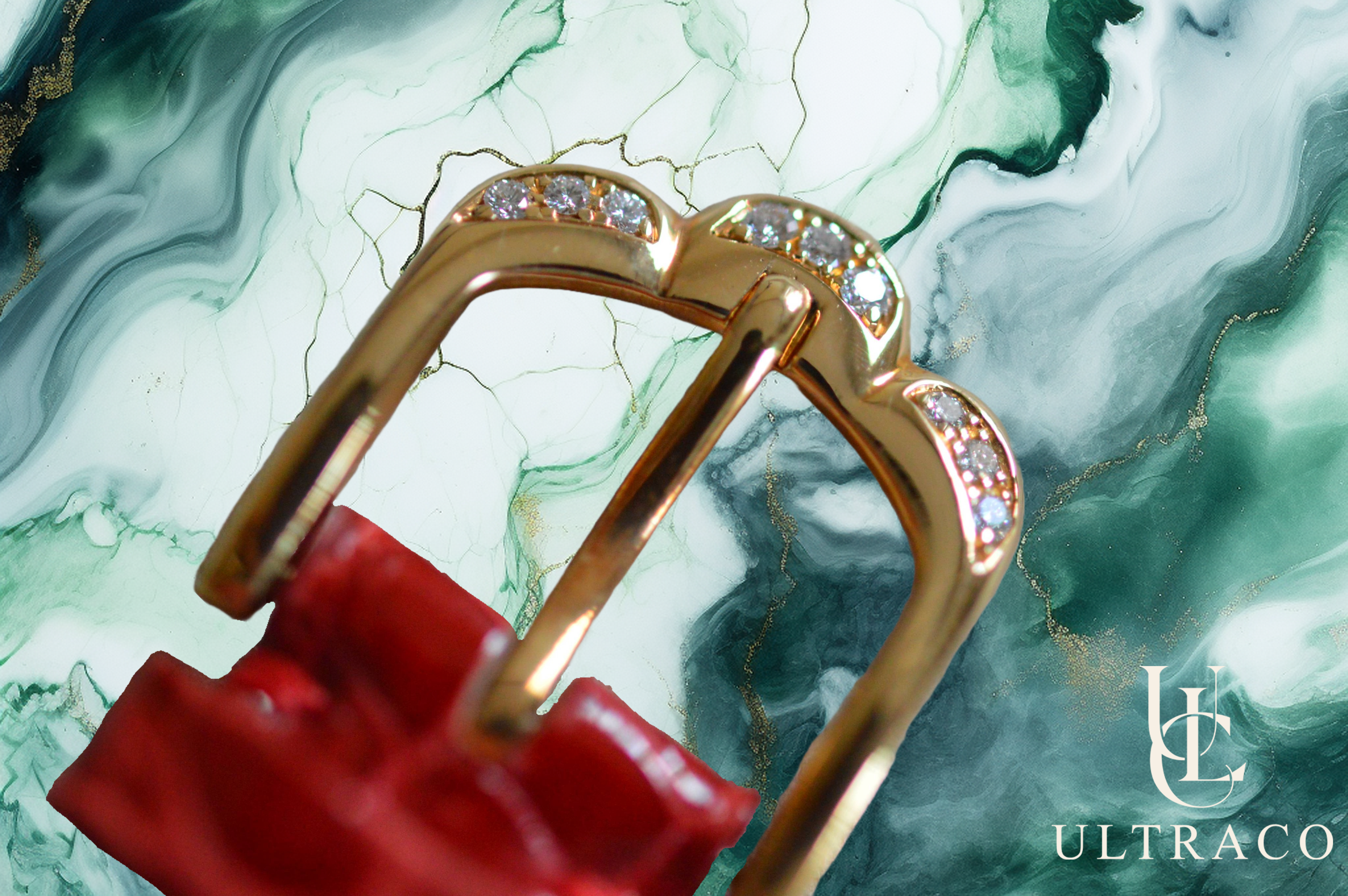 Montega Marguerite Yellow Gold MOP Orange Dial & Pave Diamond Bezel