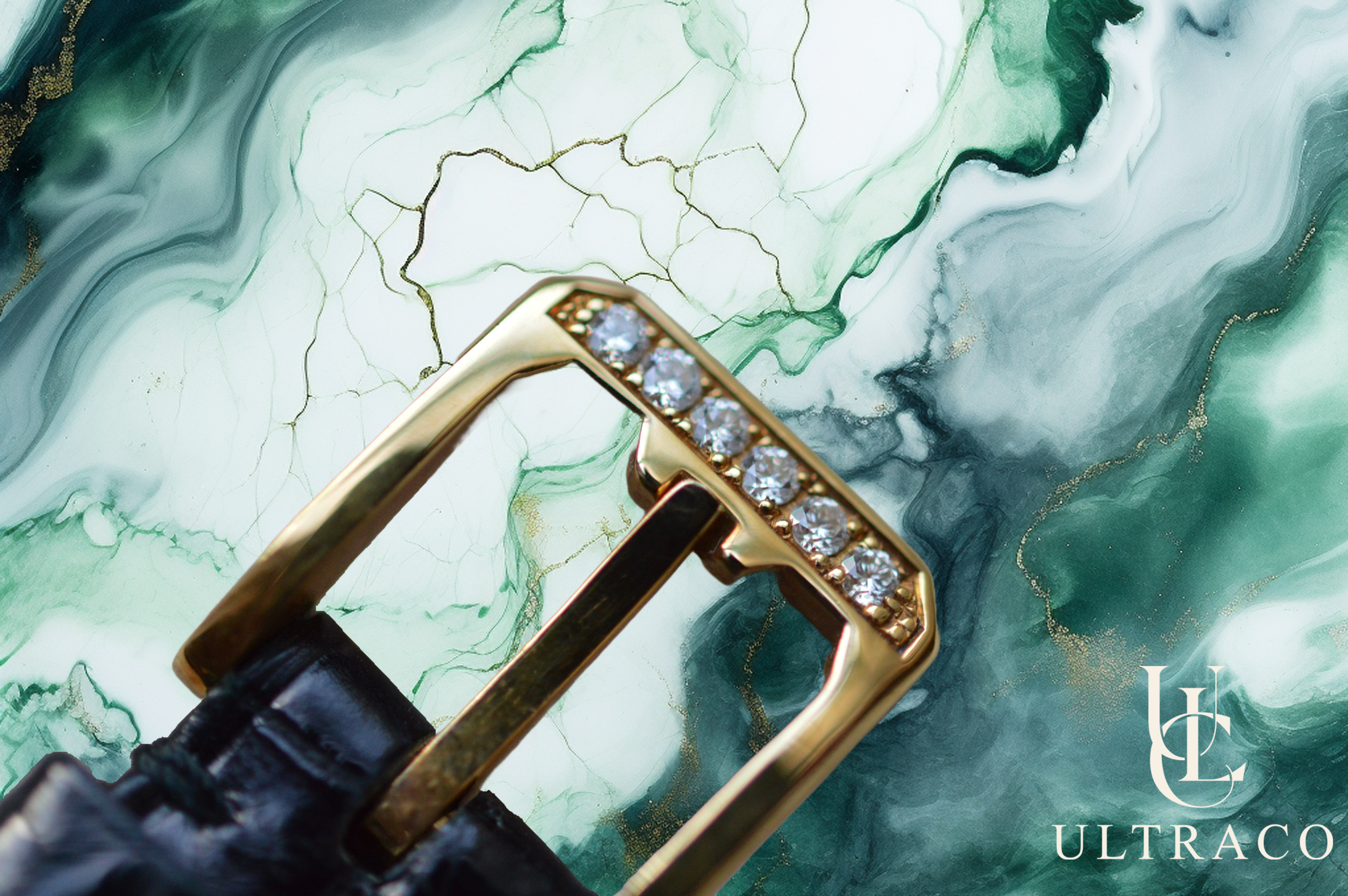 Montega Yellow Gold Half Bracelet & Pave Diamond Bezel