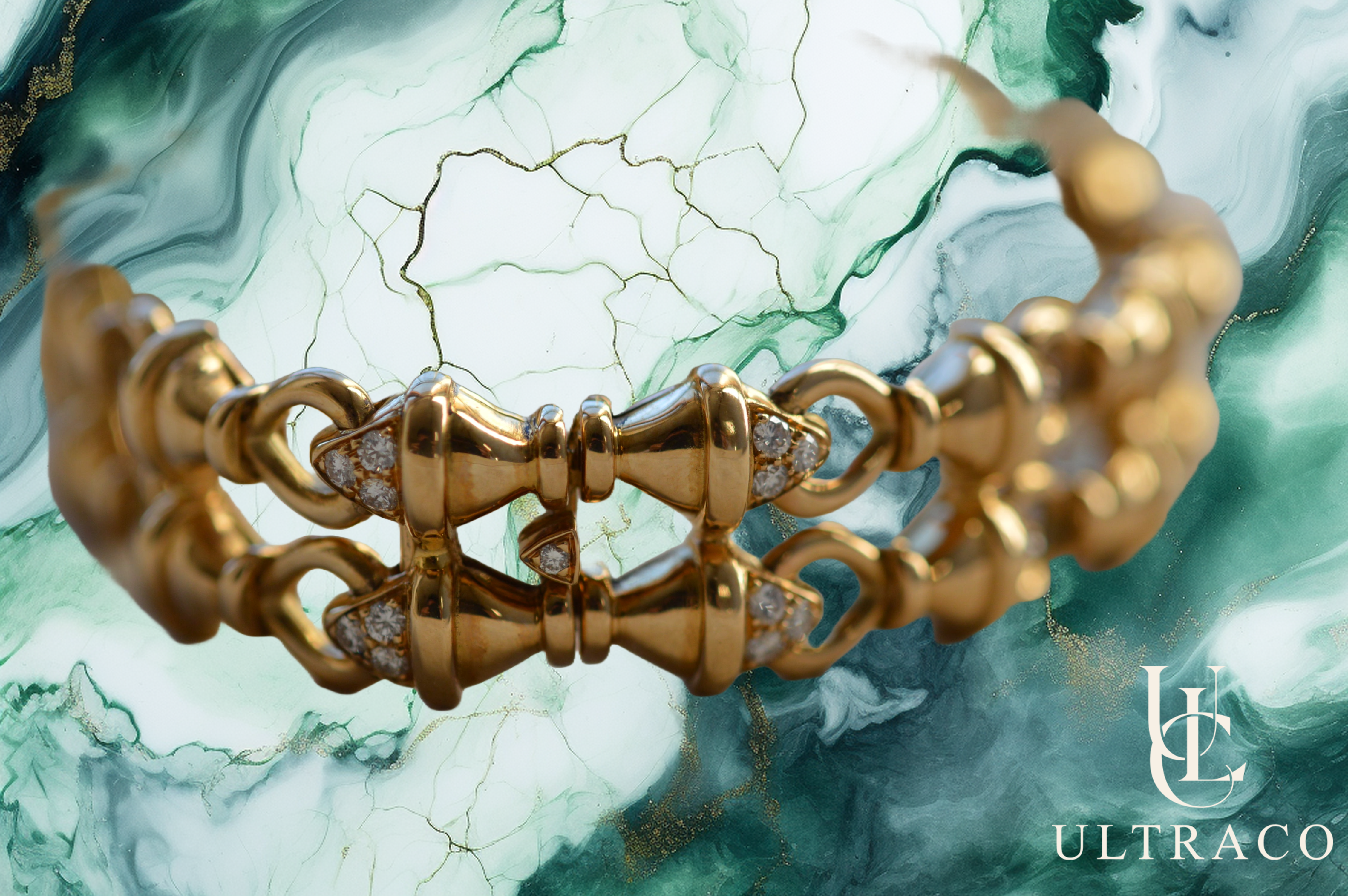 Montega Yellow Gold MOP Dial & Gold Bracelet With Diamonds & Pave Diamond Bezel