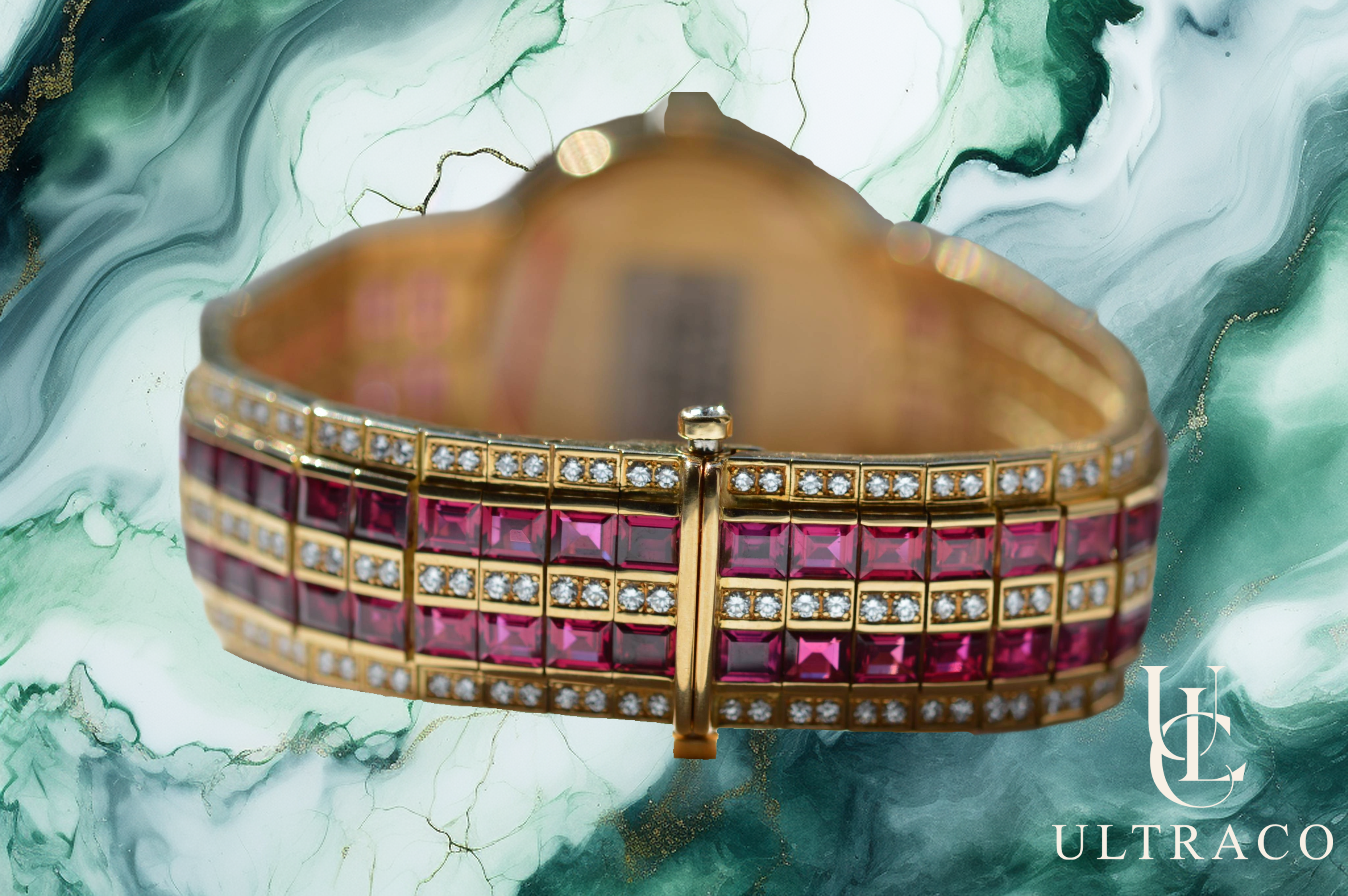 Corum "Les Palatines" Ruby & Diamond Paved 18K Yellow Gold Unique Piece