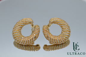 Cartier Hoop Earrings 18K Yellow Gold & Diamonds