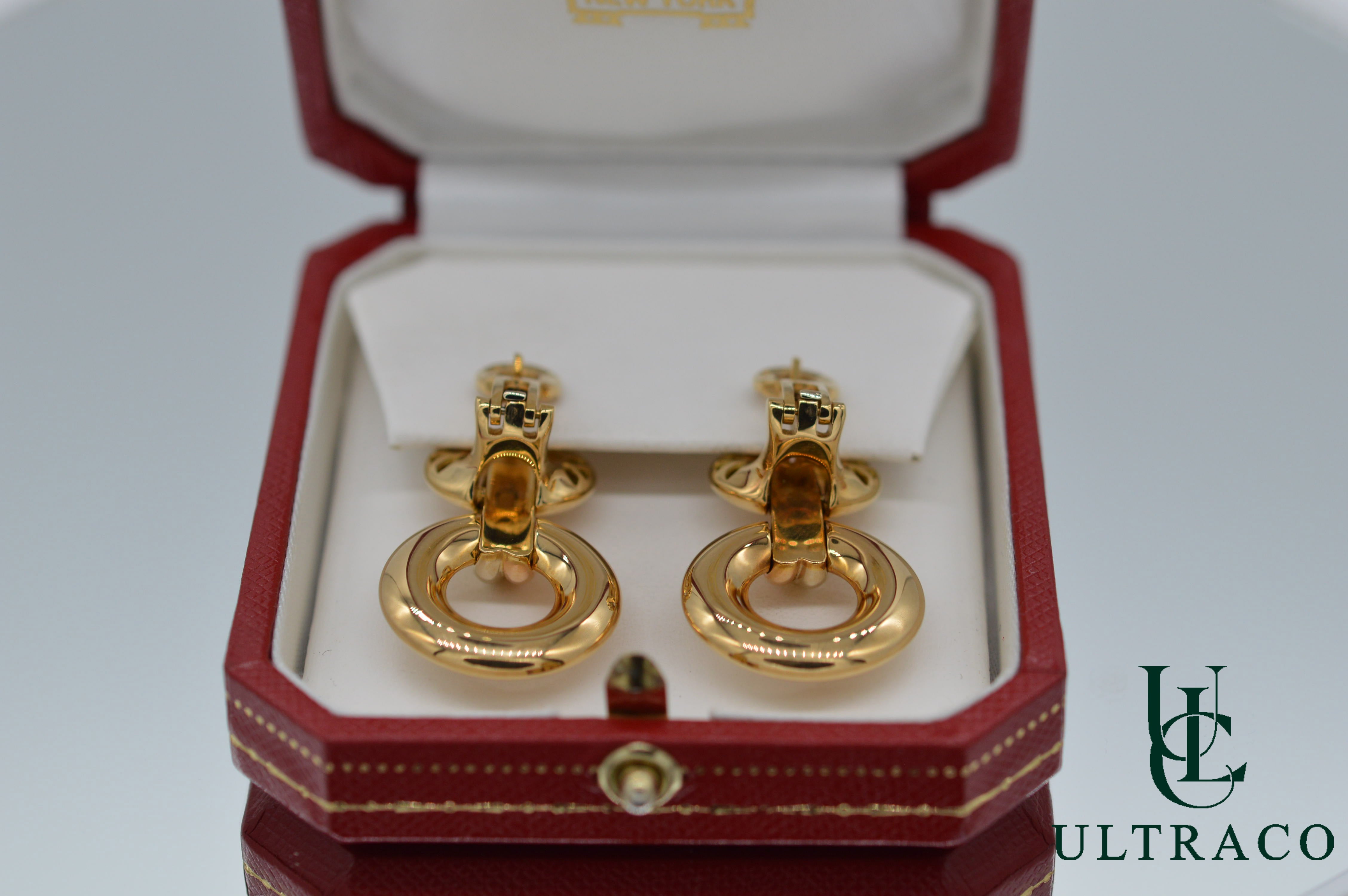 Boucles d'oreilles tricolores Cartier Trinity en or jaune, blanc et rose 18 carats