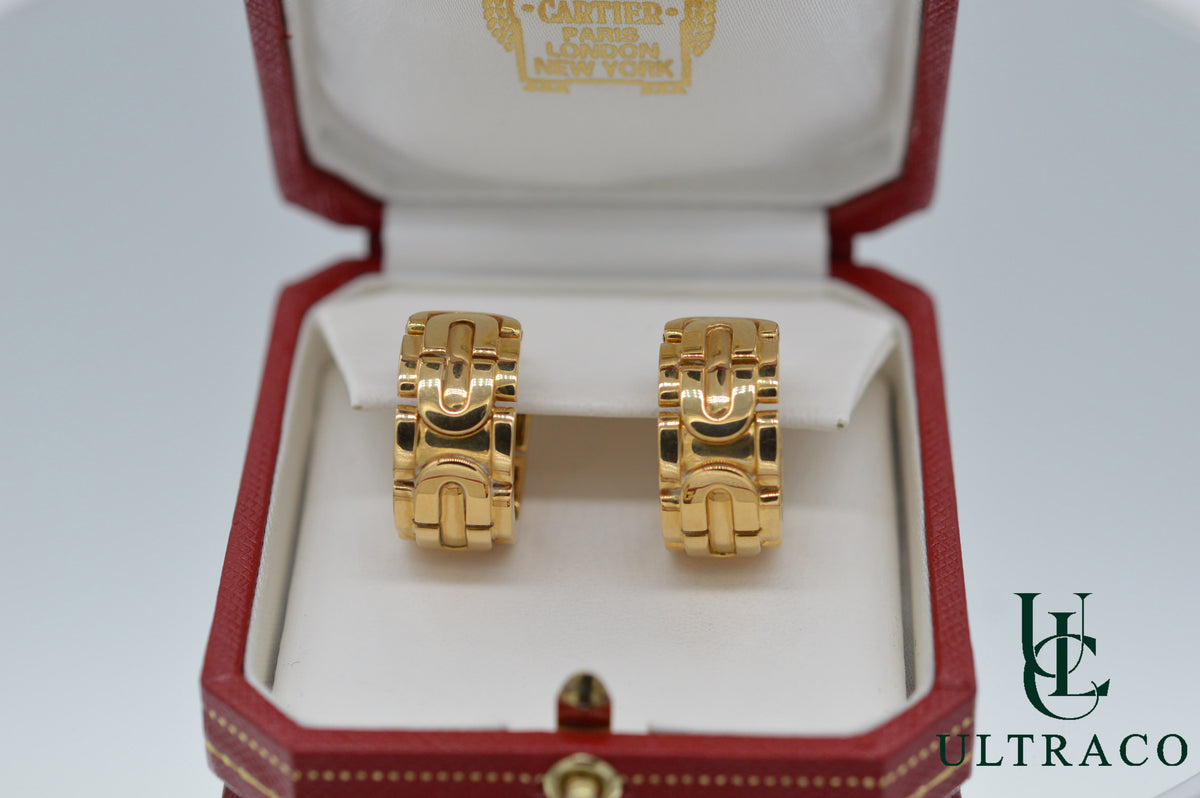Cartier Panthère Maillon "Art Deco" Earrings 18K Yellow Gold