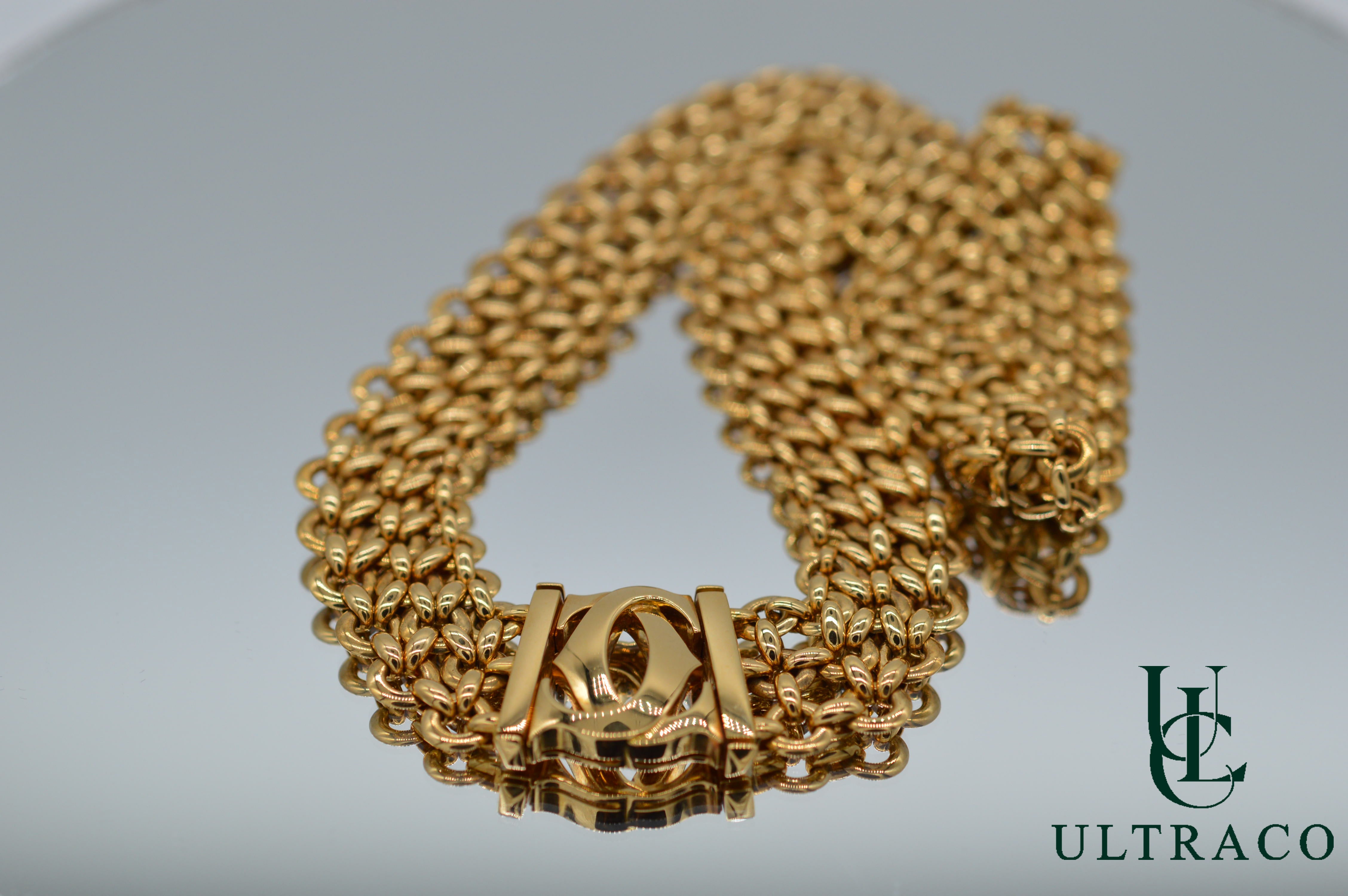 Cartier Double C "Penelope" Collier ras de cou à trois rangs en or jaune 18 carats