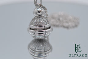 Piaget "Possession" Snowman 18K White Gold & Diamond Pendant Necklace
