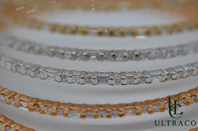Diamond Yellow, White & Rose Gold Bracelet Set of 2