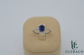 Sapphire Ceylon 18K White Gold Ring
