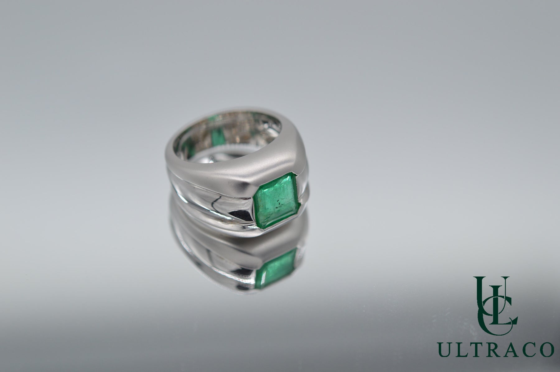 Zambian Emerald In 18K White Gold Ring
