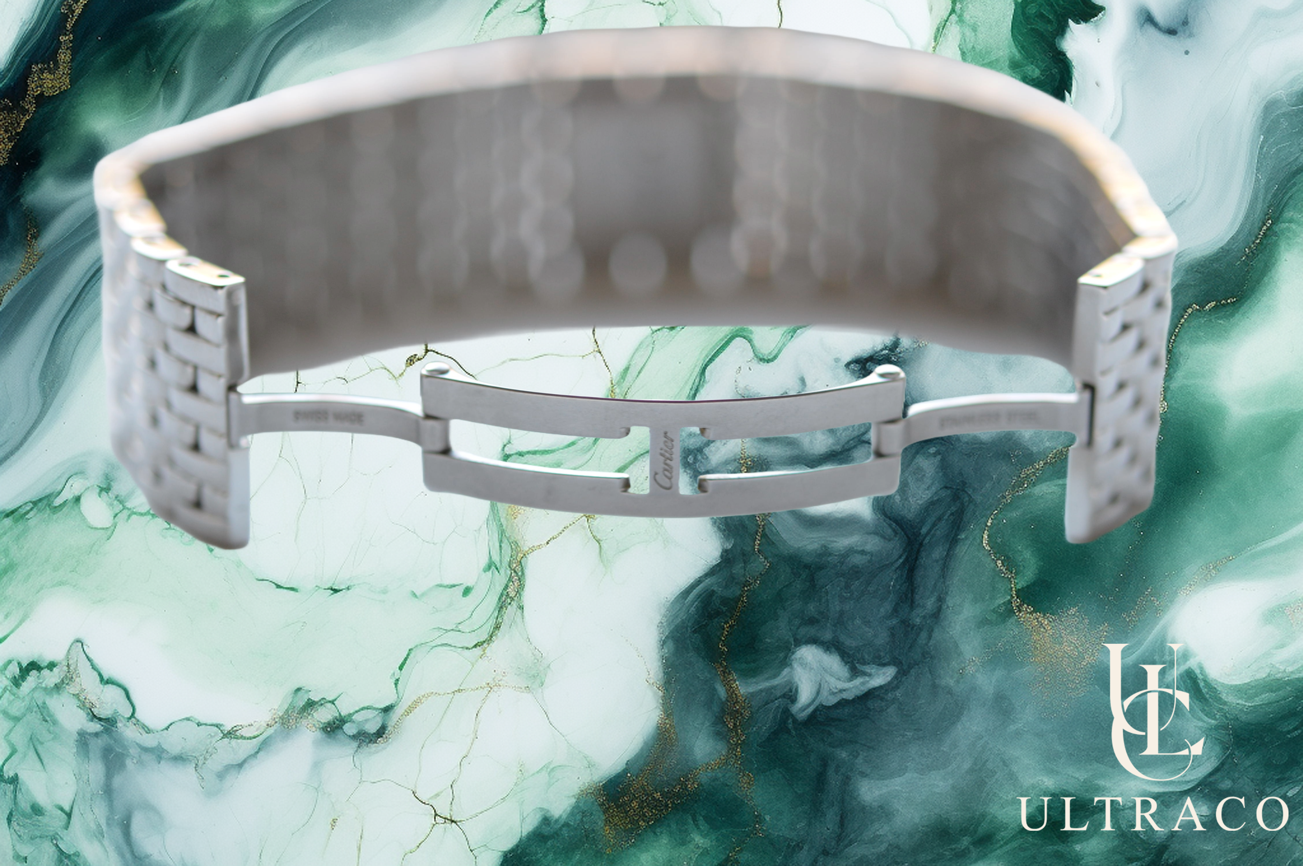 Cartier Panthère Manchette Ruban Pink MOP Dial Stainless Steel Quartz