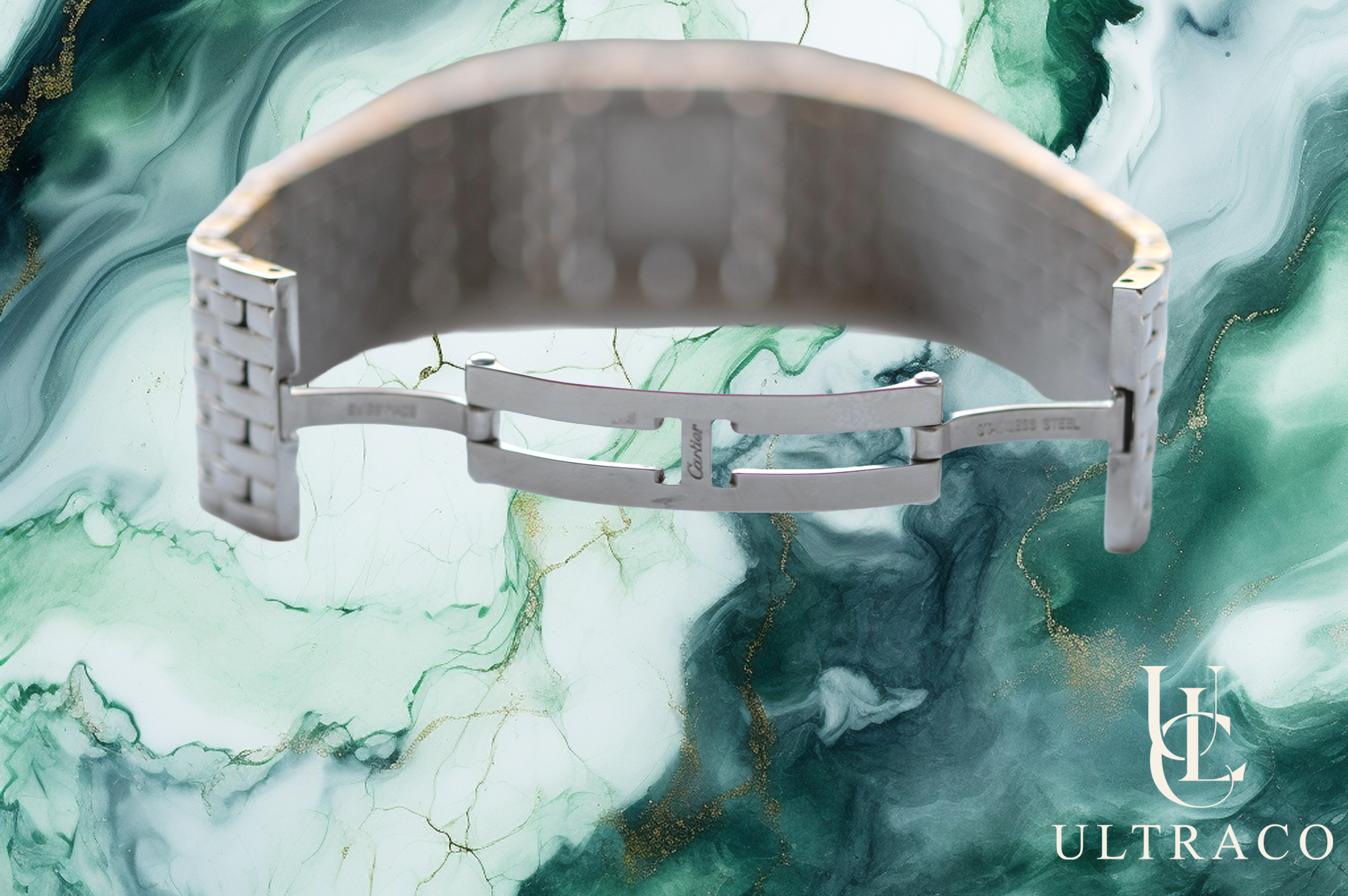 Cartier Panthère Manchette Ruban Blue MOP Dial Stainless Steel Quartz