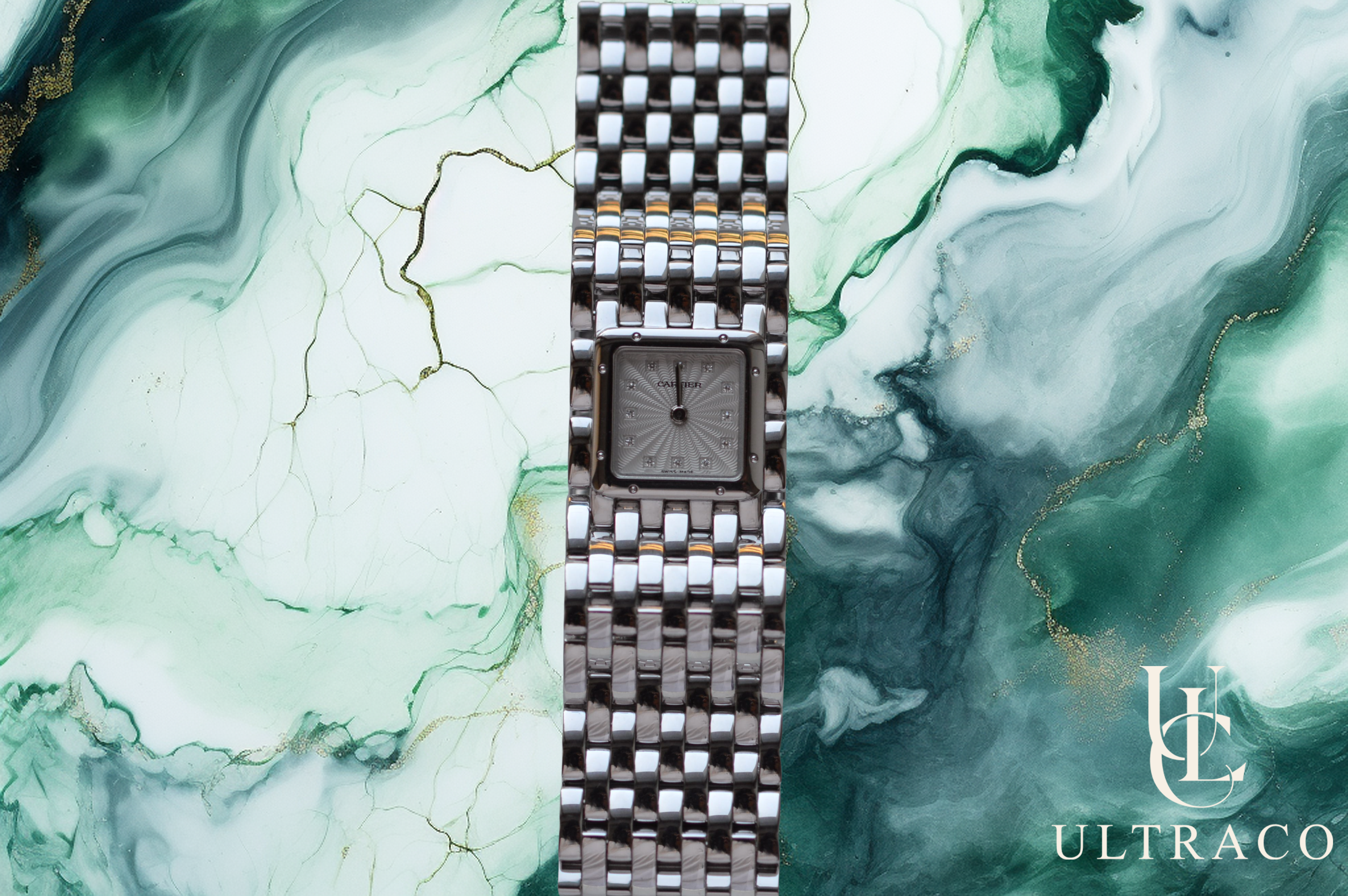 Cartier Panthère Manchette Ruban White Dial 18K White Gold Quartz