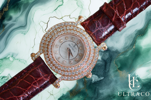 Montega Red Gold MOP Dial & Pave Diamond Bezel