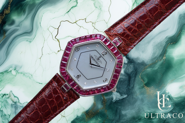 Montega White Gold MOP Dial & Pave Ruby Bezel