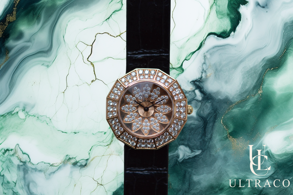 Montega Rose Gold Petal Dial & Pave Diamond Bezel