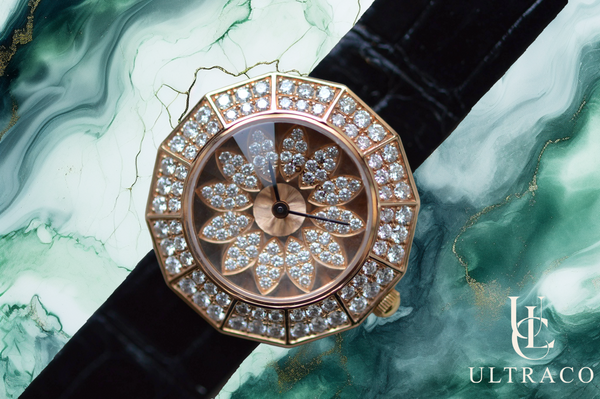 Montega Rose Gold Petal Dial & Pave Diamond Bezel