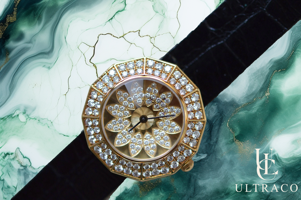 Montega Yellow Gold Petal Dial & Pave Diamond Bezel