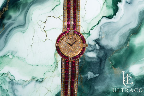 Corum "Les Palatines" Ruby & Diamond Paved 18K Yellow Gold Unique Piece