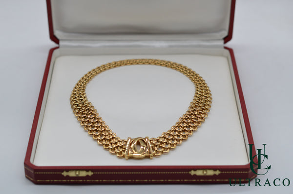 Cartier Double C "Penelope" Three-Row Choker 18K Yellow Gold