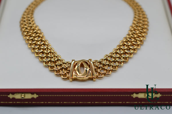 Cartier Double C "Penelope" Three-Row Choker 18K Yellow Gold