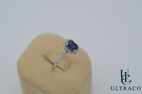 Sapphire Ceylon 18K White Gold Ring