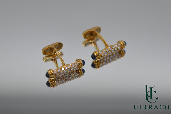 Breguet Diamonds & 18K Yellow Gold Cufflinks