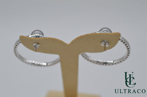 Pearls & Diamonds Hoop 18K White Gold Earrings