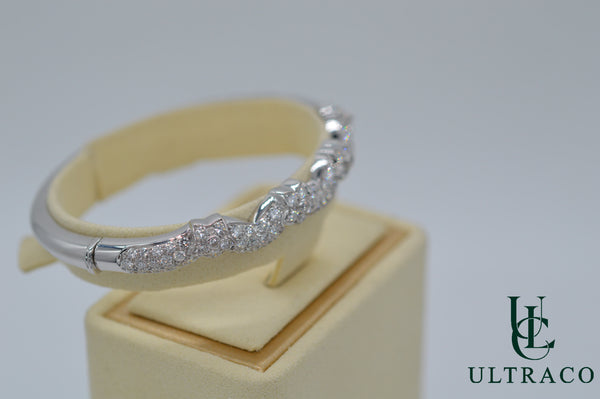 Diamond Bangle in 18K White Gold