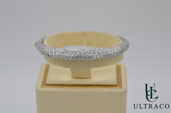 Diamond Bangle In 18K White Gold