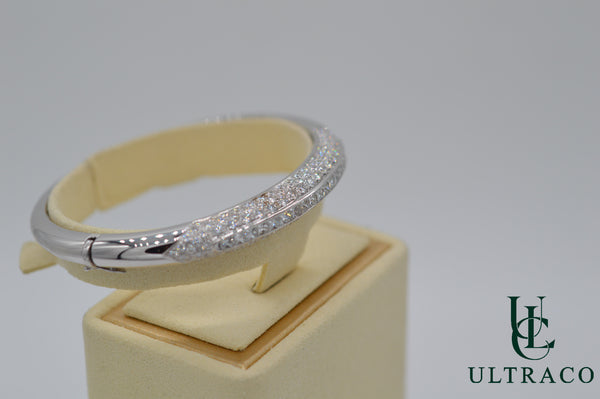 Diamond Bangle In 18K White Gold