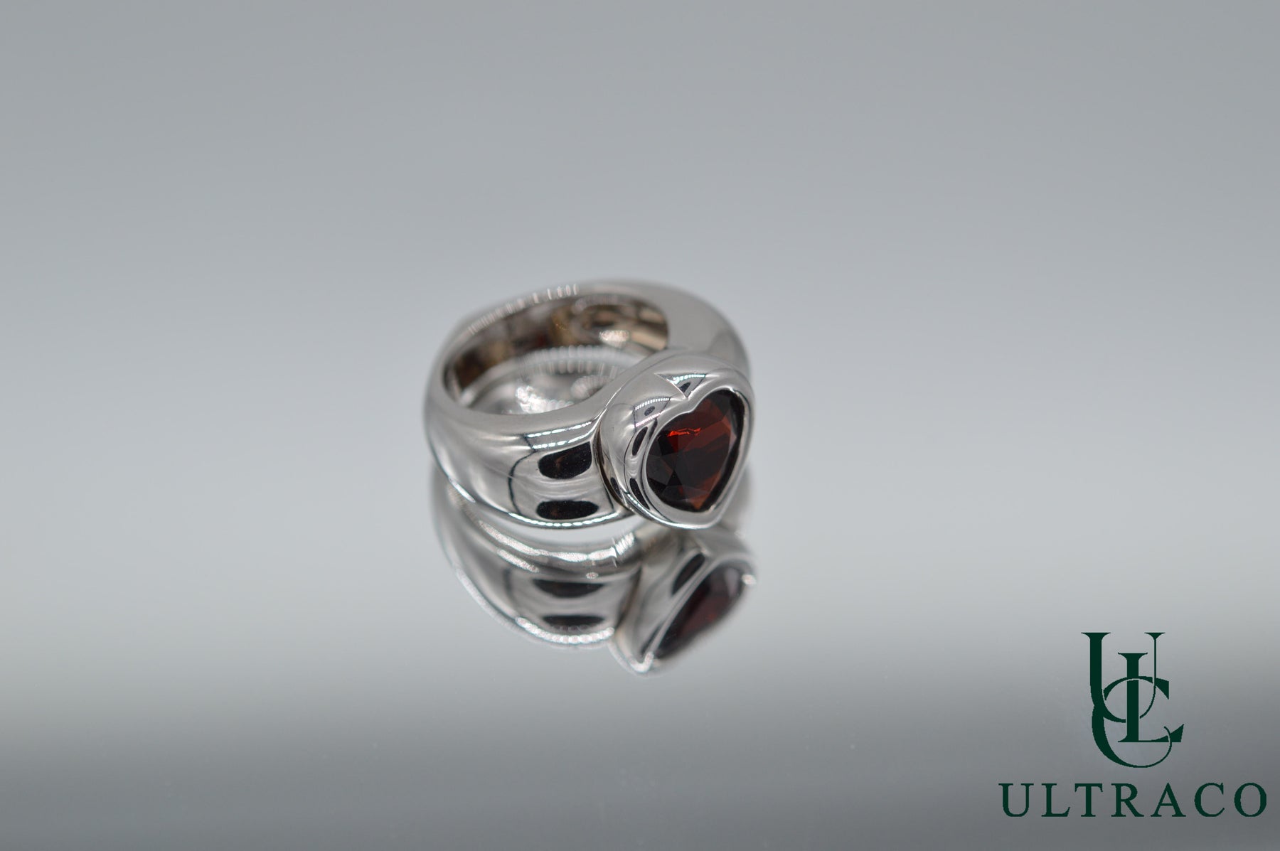 Piaget Heart Garnet 18K White Gold Ring