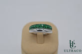 Tsavorite & 18K White Gold Ring