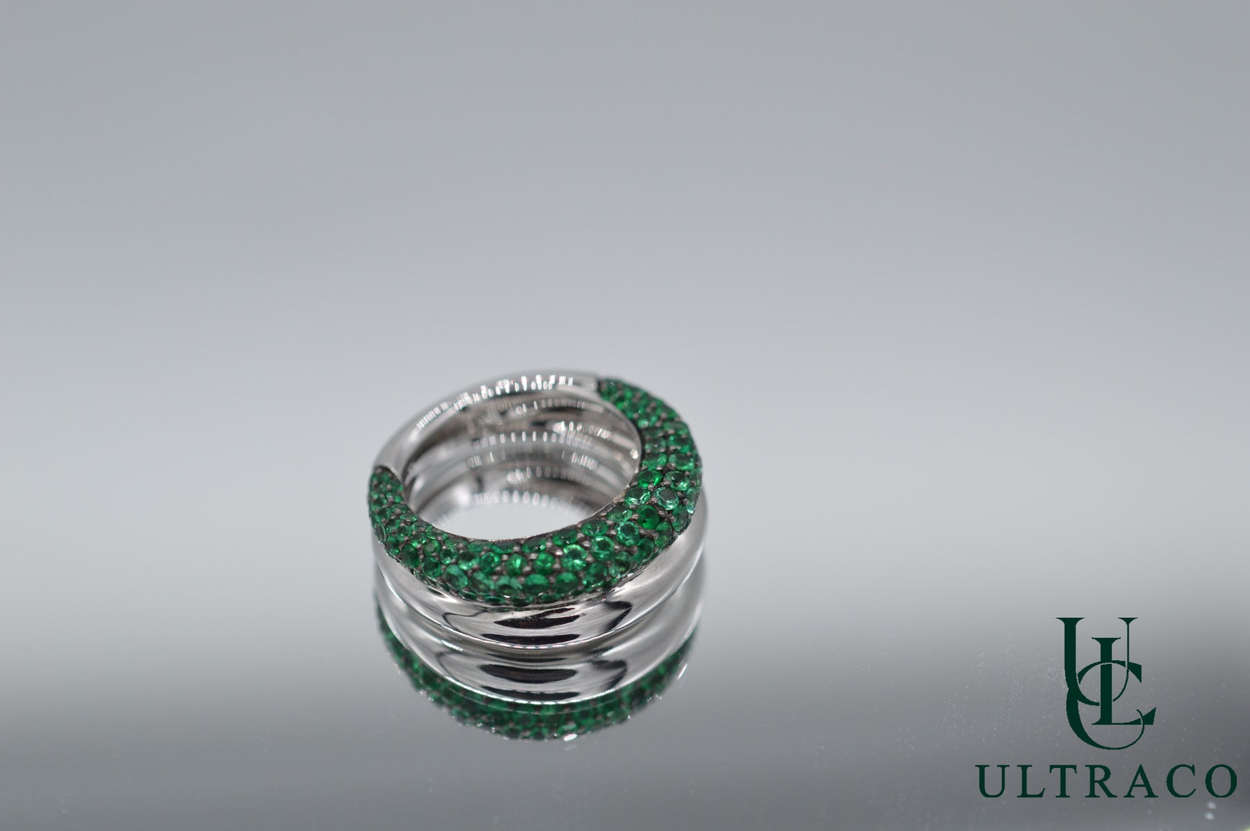 Tsavorite & 18K White Gold Ring