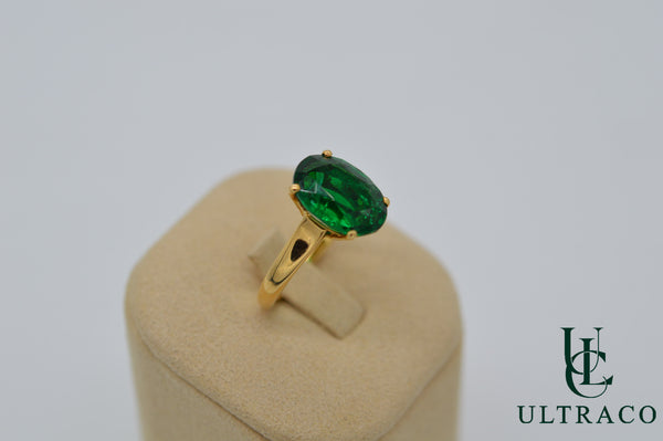 Zambian Emerald No Oil Top Quality On A Cartier 18K Yellow Gold Ring