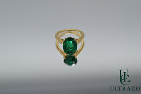 Zambian Emerald No Oil Top Quality On A Cartier 18K Yellow Gold Ring